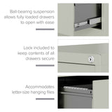 Hirsh Light Gray 3-Drawer 15-in File Cabinet