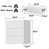 FUFU&GAGA 3-Drawer Chest White 3-Drawer Accent Chest