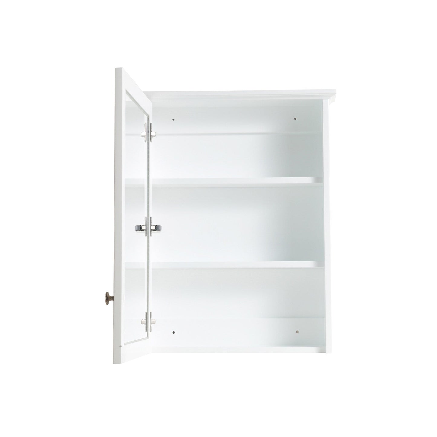 WELLFOR Solid Wood 24-in x 30-in Surface Mount White Mirrored Soft Close Medicine Cabinet