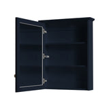 WELLFOR Solid Wood 24 x 30 Surface Mount Navy Blue Mirrored Soft Close Medicine Cabinet