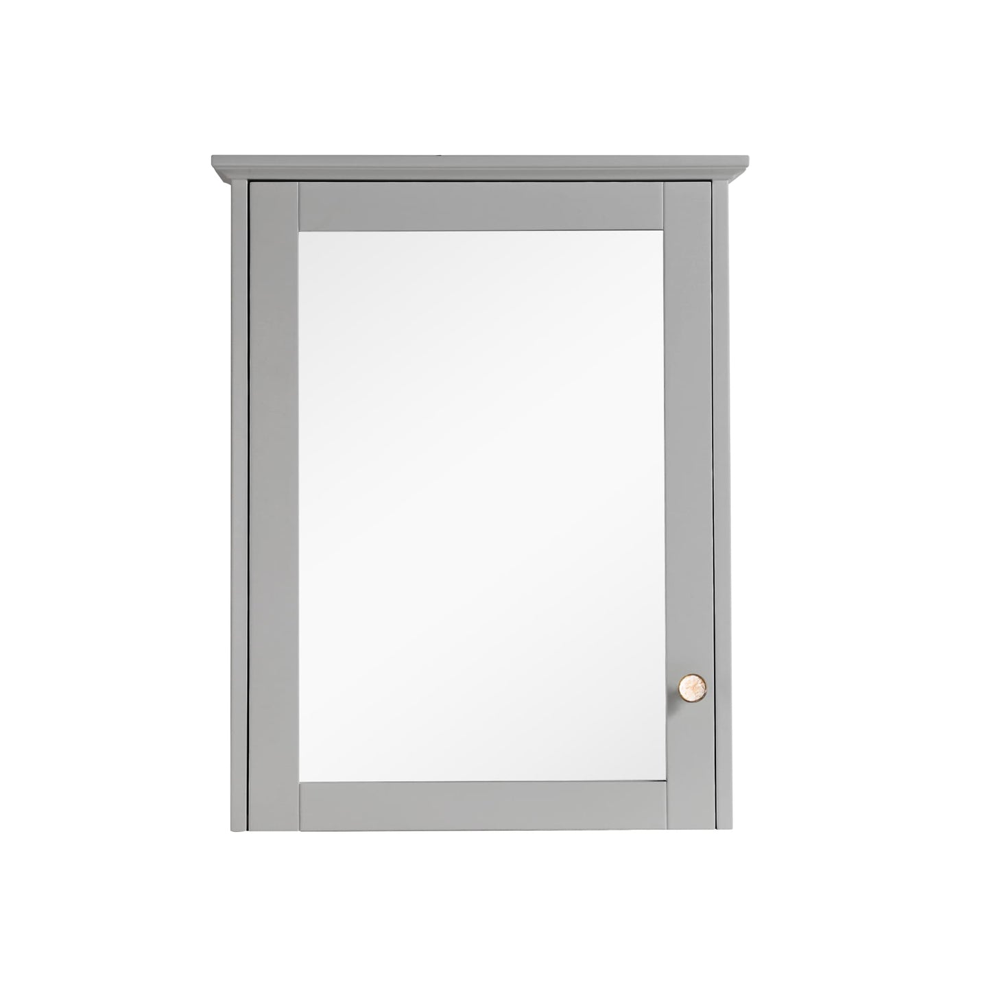 WELLFOR Solid Wood 24-in x 30-in Surface Mount Gray Mirrored Soft Close Medicine Cabinet