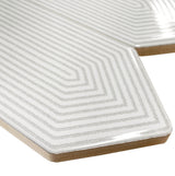 Giorbello Decor White 3-in x 12-in Glazed Ceramic Wave Subway Floor and Wall Tile (5-sq. ft/ Carton)