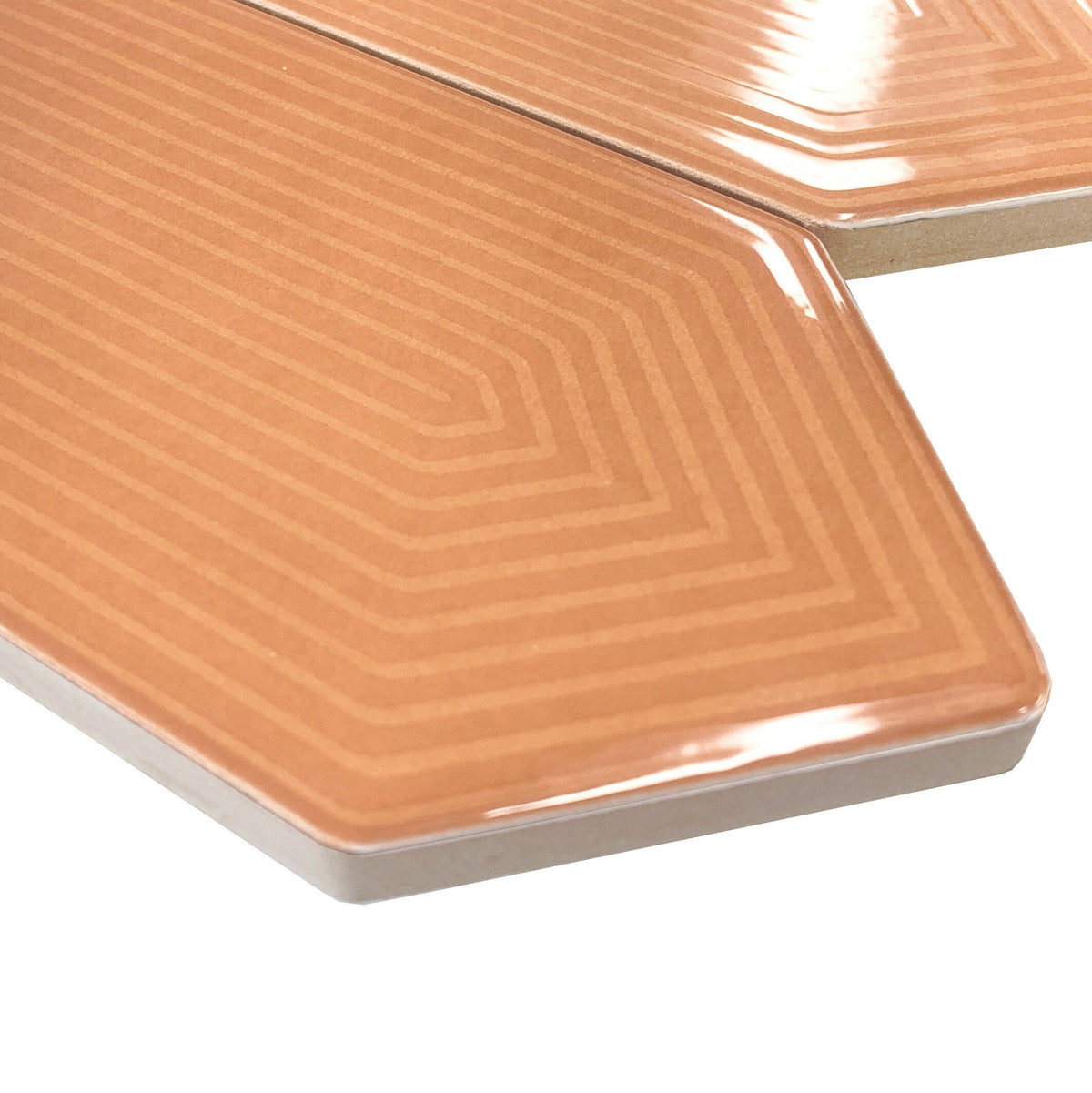 Giorbello Decor Coral 3-in x 12-in Glazed Ceramic Wave Subway Floor and Wall Tile (5-sq. ft/ Carton)