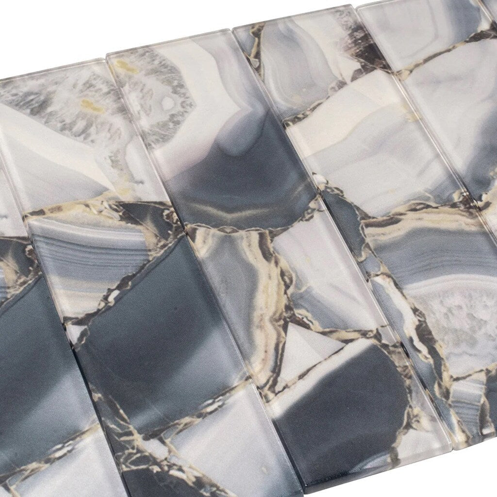 Apollo Tile Carnelian Gray 3-in x 12-in Glossy Glass Floor and Wall Tile (5-sq. ft/ Carton)