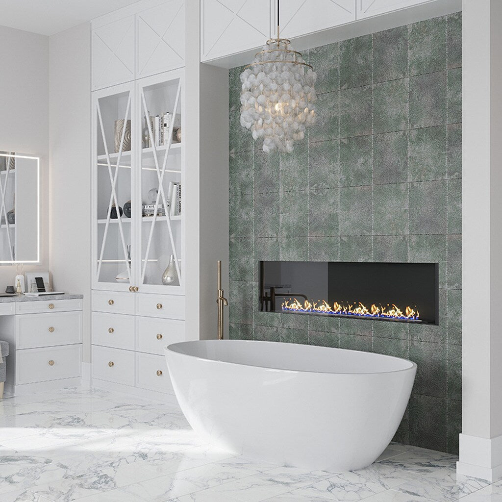 Apollo Tile Imprint Blue and Green 11-in x 15-in Glazed Ceramic Floor and Wall Tile (12.49-sq. ft/ Carton)