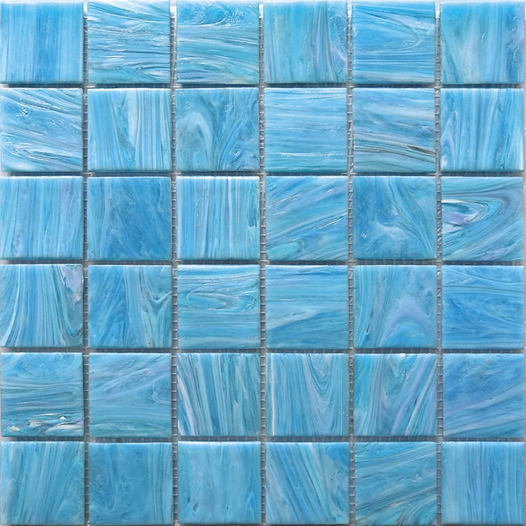 Apollo Tile Celestial Sky Blue 12-in x 12-in Glossy Glass Uniform Squares Floor and Wall Tile (20-sq. ft/ Carton)