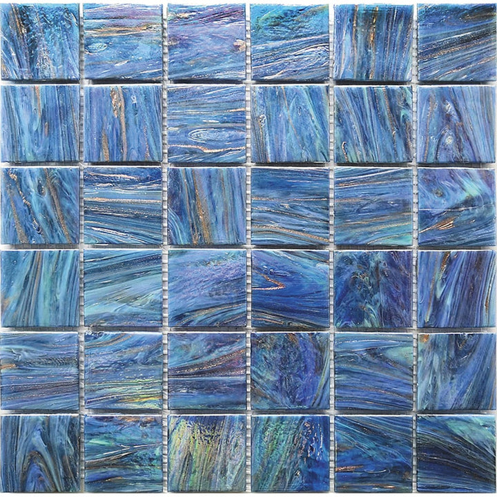 Apollo Tile Celestial Midnight Blue 12-in x 12-in Glossy Glass Uniform Squares Floor and Wall Tile (20-sq. ft/ Carton)