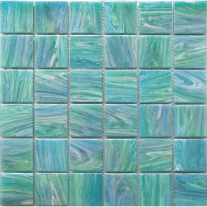 Apollo Tile Celestial Light Teal Blue 12-in x 12-in Glossy Glass Uniform Squares Floor and Wall Tile (20-sq. ft/ Carton)
