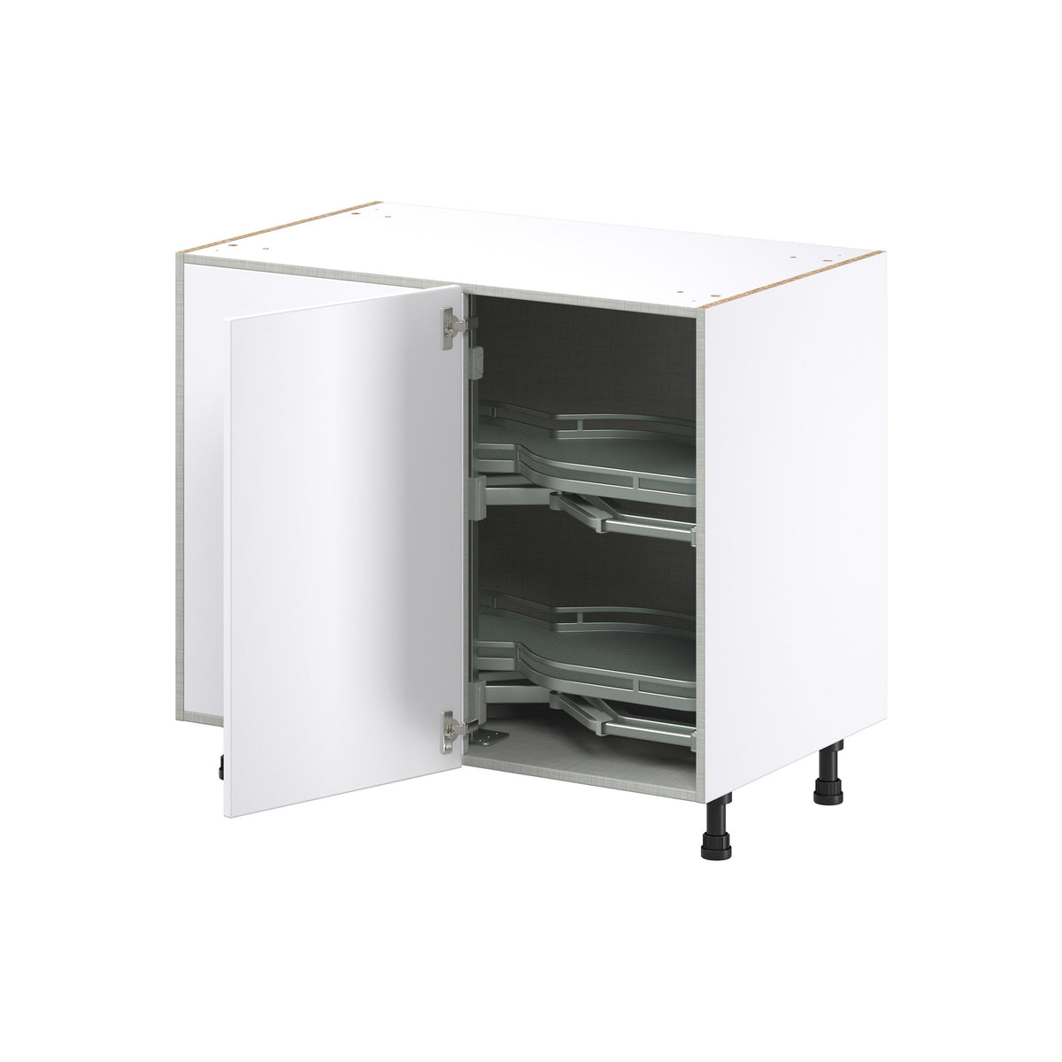 Hugo&Borg Jolie 39-in W x 34.5-in H x 25-in D Warm White Blind Corner Base Fully Assembled Cabinet (Recessed Panel Shaker Style)