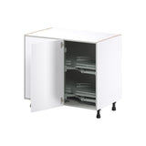 Hugo&Borg Jolie 39-in W x 34.5-in H x 25-in D Warm White Blind Corner Base Fully Assembled Cabinet (Recessed Panel Shaker Style)