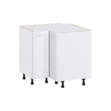 Hugo&Borg Rosemont 36-in W x 34.5-in H x 36-in D Glacier White Lazy Susan Corner Base Fully Assembled Cabinet (Recessed Panel Shaker Style)