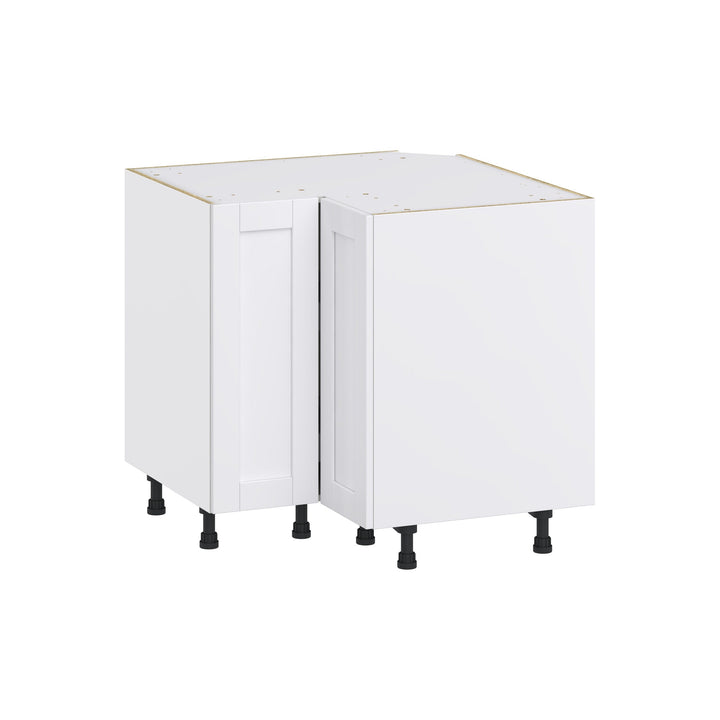 Hugo&Borg Rosemont 36-in W x 34.5-in H x 36-in D Glacier White Lazy Susan Corner Base Fully Assembled Cabinet (Recessed Panel Shaker Style)