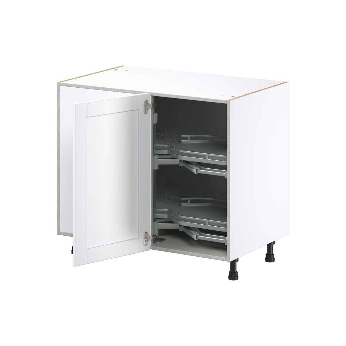 Hugo&Borg Rosemont 39-in W x 34.5-in H x 25-in D Glacier White Blind Corner Base Fully Assembled Cabinet (Recessed Panel Shaker Style)