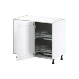 Hugo&Borg Rosemont 39-in W x 34.5-in H x 25-in D Glacier White Blind Corner Base Fully Assembled Cabinet (Recessed Panel Shaker Style)