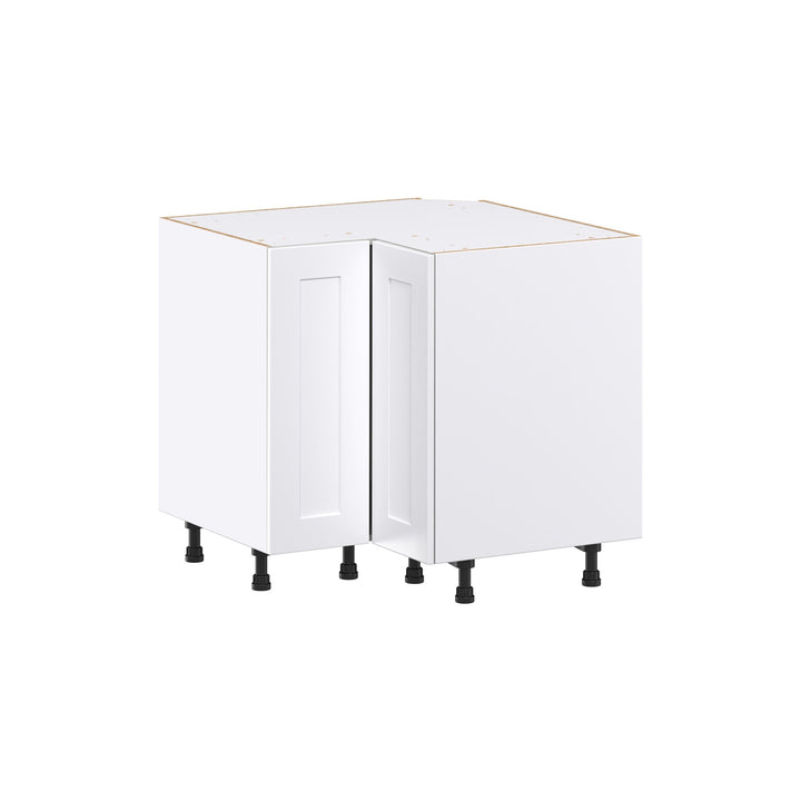 Hugo&Borg Jolie 36-in W x 34.5-in H x 36-in D Warm White Lazy Susan Corner Base Fully Assembled Cabinet (Recessed Panel Shaker Style)