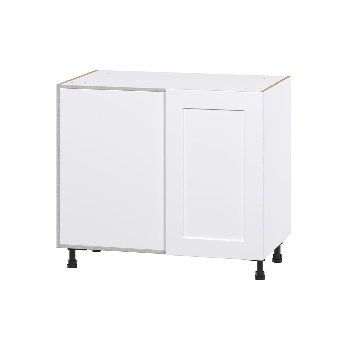Hugo&Borg Jolie 39-in W x 34.5-in H x 25-in D Warm White Blind Corner Base Fully Assembled Cabinet (Recessed Panel Shaker Style)