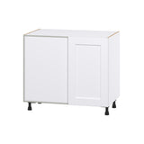 Hugo&Borg Jolie 39-in W x 34.5-in H x 25-in D Warm White Blind Corner Base Fully Assembled Cabinet (Recessed Panel Shaker Style)