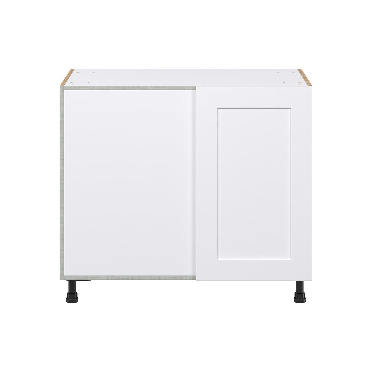 Hugo&Borg Jolie 39-in W x 34.5-in H x 25-in D Warm White Blind Corner Base Fully Assembled Cabinet (Recessed Panel Shaker Style)