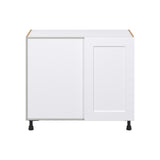 Hugo&Borg Jolie 39-in W x 34.5-in H x 25-in D Warm White Blind Corner Base Fully Assembled Cabinet (Recessed Panel Shaker Style)
