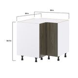 Hugo&Borg Savane 36-in W x 34.5-in H x 36-in D Textmel Lazy Susan Corner Base Fully Assembled Cabinet (Flat Panel Slab Style)