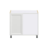Hugo&Borg Riviera 39-in W x 34.5-in H x 25-in D Bright White Blind Corner Base Fully Assembled Cabinet (Recessed Panel Shaker Style)