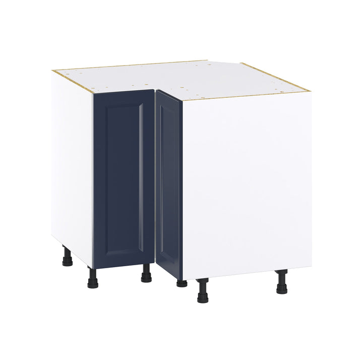Hugo&Borg Lorette 36-in W x 34.5-in H x 36-in D Navy Blue Lazy Susan Corner Base Fully Assembled Cabinet (Recessed Panel Shaker Style)