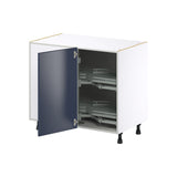 Hugo&Borg Lorette 39-in W x 34.5-in H x 25-in D Navy Blue Blind Corner Base Fully Assembled Cabinet (Recessed Panel Shaker Style)