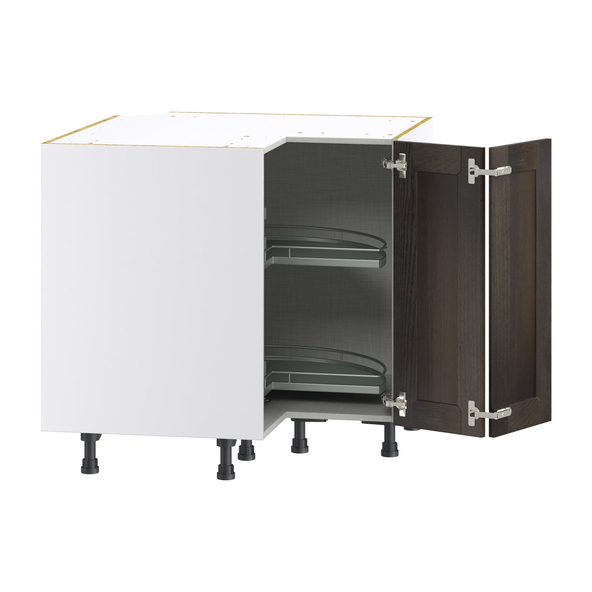 Hugo&Borg Montclaire 36-in W x 34.5-in H x 36-in D Wood Lazy Susan Corner Base Fully Assembled Cabinet (Recessed Panel Shaker Style)