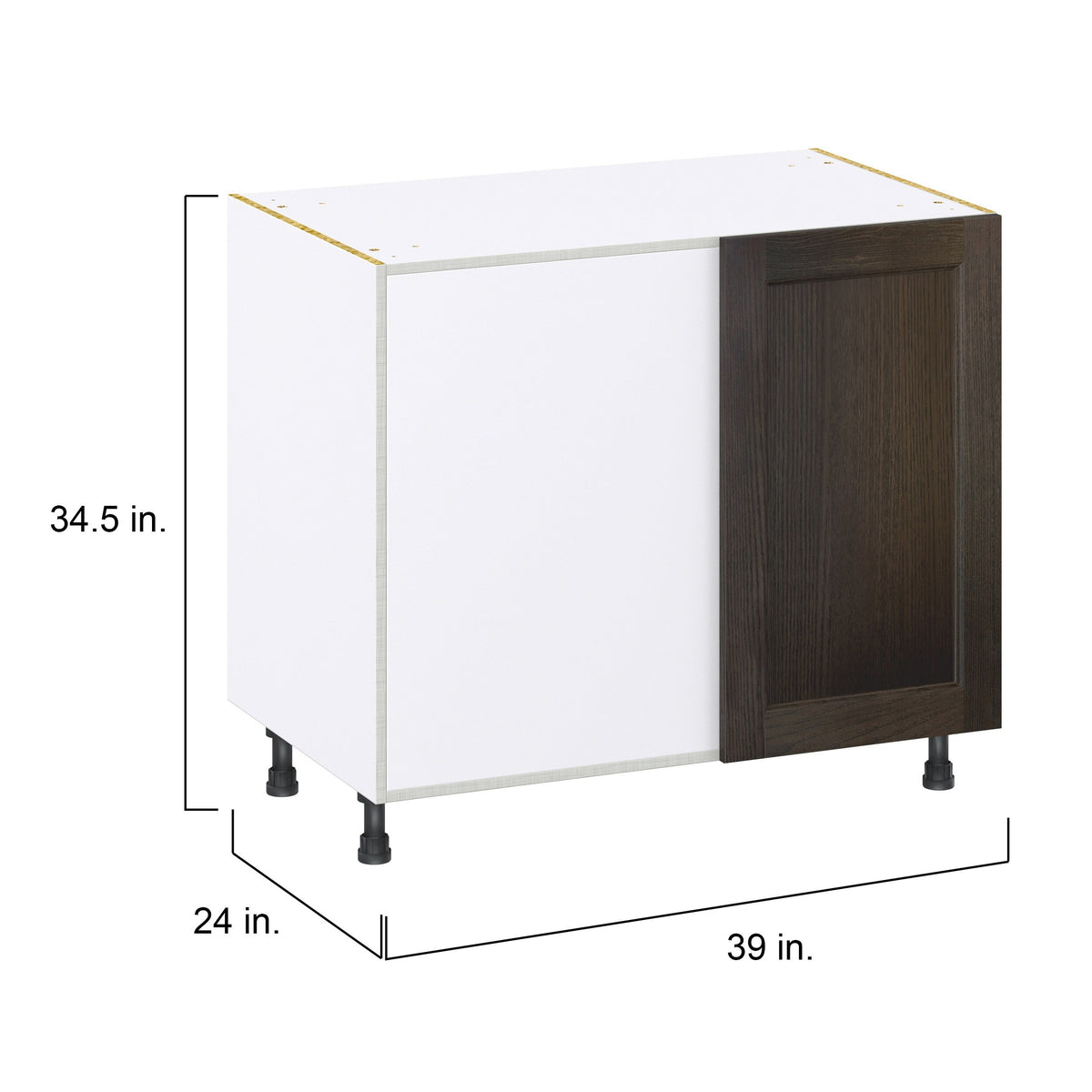 Hugo&Borg Montclaire 39-in W x 34.5-in H x 24-in D Wood Blind Corner Base Fully Assembled Cabinet (Recessed Panel Shaker Style)