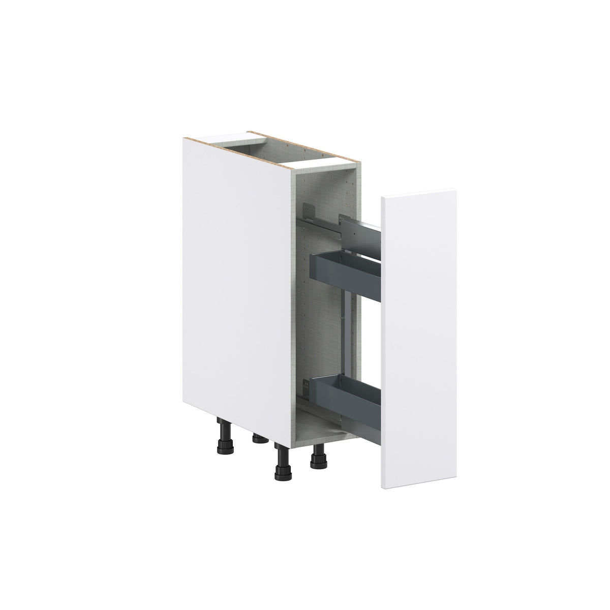 Hugo&Borg Lasalle 9-in W x 34.5-in H x 25-in D Bright White Slab 1-Drawer Pull-out Cabinet Base Fully Assembled Cabinet (Flat Panel Style)