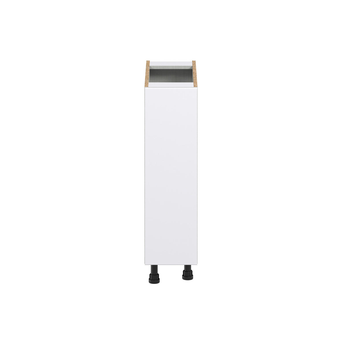 Hugo&Borg Lasalle 9-in W x 34.5-in H x 25-in D Bright White Slab 1-Drawer Pull-out Cabinet Base Fully Assembled Cabinet (Flat Panel Style)