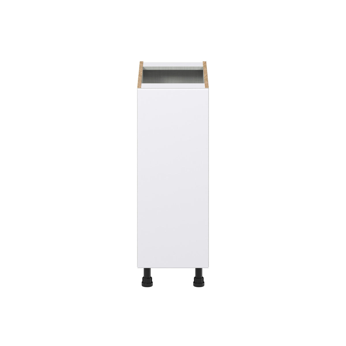 Hugo&Borg Lasalle 12-in W x 34.5-in H x 25-in D Bright White Slab 1-Drawer Pull-out Cabinet Base Fully Assembled Cabinet (Flat Panel Style)