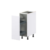 Hugo&Borg Lasalle 12-in W x 34.5-in H x 25-in D Bright White Slab 1-Drawer Pull-out Cabinet Base Fully Assembled Cabinet (Flat Panel Style)