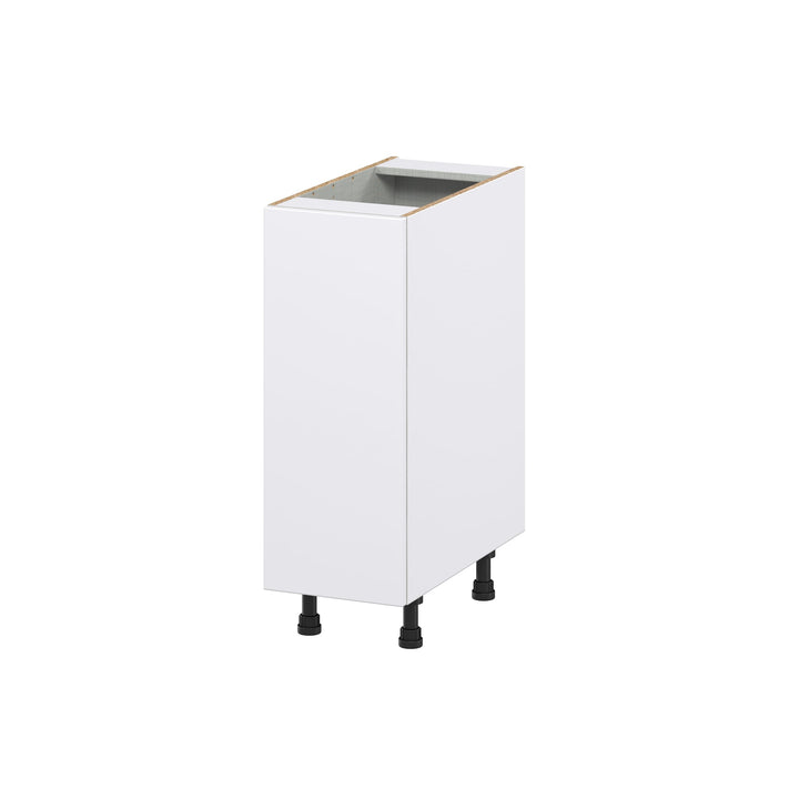 Hugo&Borg Lasalle 12-in W x 34.5-in H x 25-in D Bright White Slab 1-Drawer Pull-out Cabinet Base Fully Assembled Cabinet (Flat Panel Style)