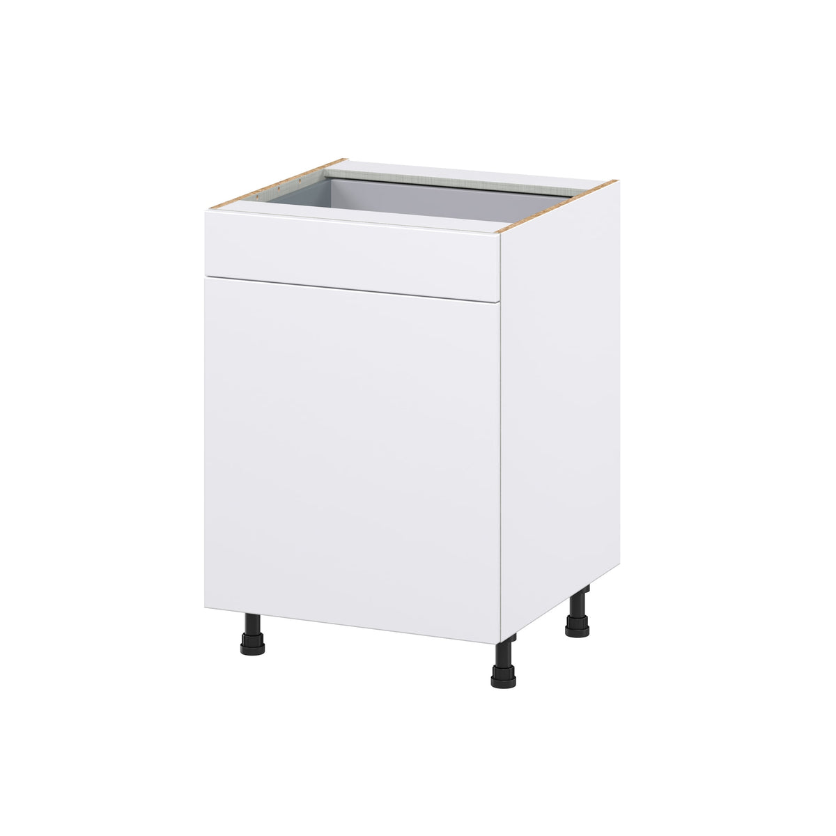 Hugo&Borg Lasalle 24-in W x 34.5-in H x 25-in D Bright White Slab 2-Drawers Pull-out Cabinet Base Fully Assembled Cabinet (Flat Panel Style)