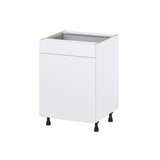Hugo&Borg Lasalle 24-in W x 34.5-in H x 25-in D Bright White Slab 2-Drawers Pull-out Cabinet Base Fully Assembled Cabinet (Flat Panel Style)