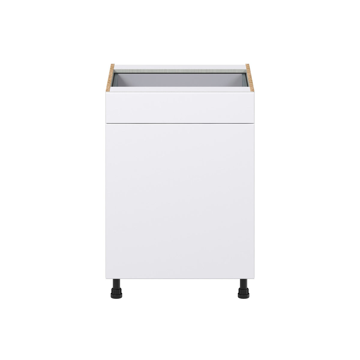 Hugo&Borg Lasalle 24-in W x 34.5-in H x 25-in D Bright White Slab 2-Drawers Pull-out Cabinet Base Fully Assembled Cabinet (Flat Panel Style)