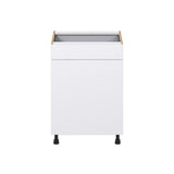 Hugo&Borg Lasalle 24-in W x 34.5-in H x 25-in D Bright White Slab 2-Drawers Pull-out Cabinet Base Fully Assembled Cabinet (Flat Panel Style)