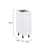 Hugo&Borg Rosemont 12-in W x 34.5-in H x 25-in D Glacier White 1-Drawer Pull-out Cabinet Base Fully Assembled Cabinet (Recessed Panel Style)