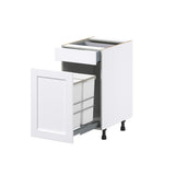 Hugo&Borg Rosemont 18-in W x 34.5-in H x 24-in D Glacier White 2-Drawers Pull-out Cabinet Base Fully Assembled Cabinet (Recessed Panel Style)
