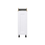 Hugo&Borg Jolie 12-in W x 34.5-in H x 25-in D Warm White 1-Drawer Pull-out Cabinet Base Fully Assembled Cabinet (Recessed Panel Style)