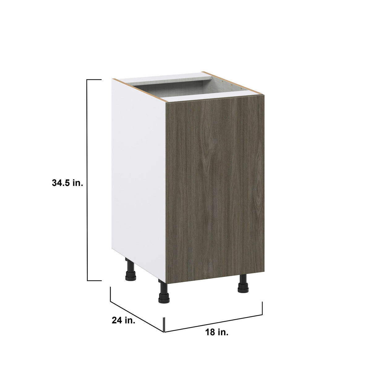 Hugo&Borg Savane 18-in W x 34.5-in H x 24-in D Textmel 1-Drawer Pull-out Cabinet Base Fully Assembled Cabinet (Flat Panel Style)