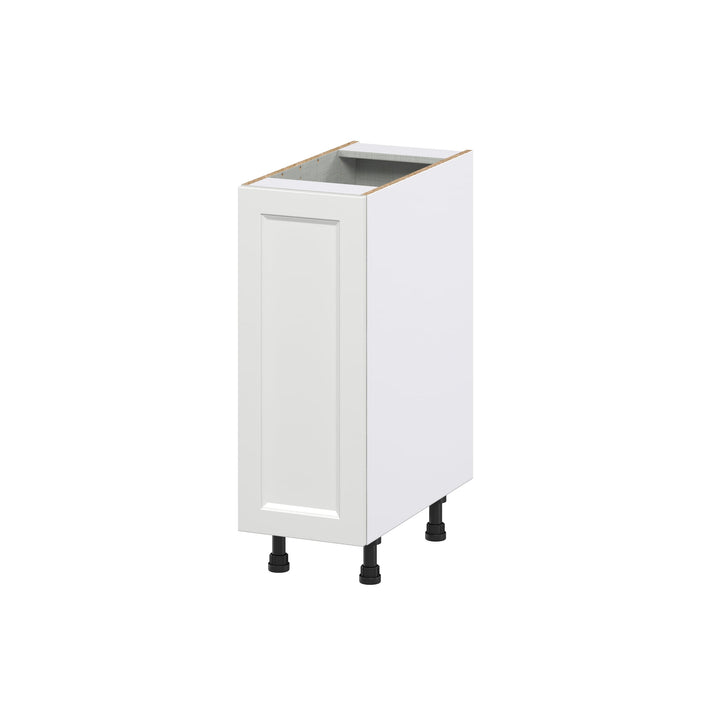 Hugo&Borg Riviera 12-in W x 34.5-in H x 25-in D Bright White 1-Drawer Pull-out Cabinet Base Fully Assembled Cabinet (Recessed Panel Style)