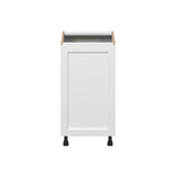 Hugo&Borg Riviera 18-in W x 34.5-in H x 24-in D Bright White 1-Drawer Pull-out Cabinet Base Fully Assembled Cabinet (Recessed Panel Style)