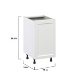 Hugo&Borg Riviera 18-in W x 34.5-in H x 24-in D Bright White 1-Drawer Pull-out Cabinet Base Fully Assembled Cabinet (Recessed Panel Style)