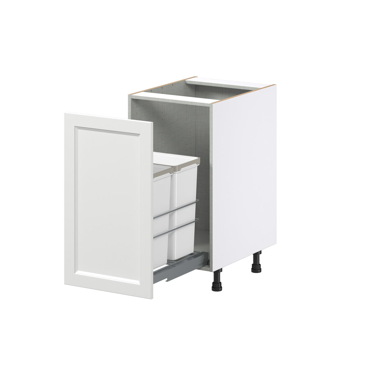 Hugo&Borg Riviera 18-in W x 34.5-in H x 24-in D Bright White 1-Drawer Pull-out Cabinet Base Fully Assembled Cabinet (Recessed Panel Style)