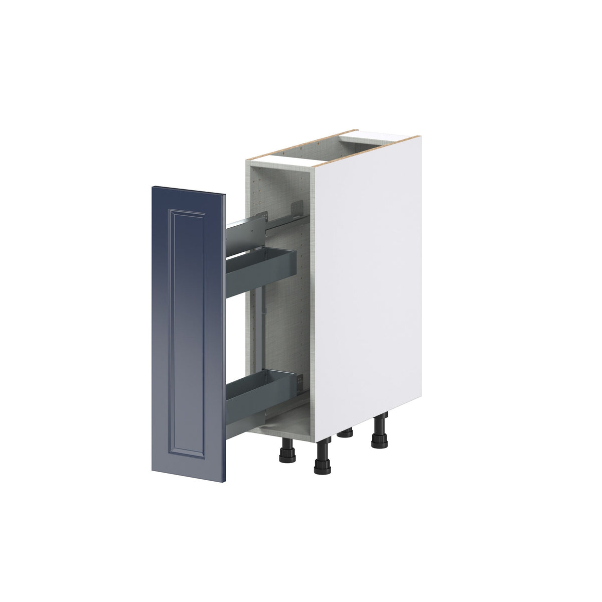 Hugo&Borg Lorette 9-in W x 34.5-in H x 25-in D Navy Blue 1-Drawer Pull-out Cabinet Base Fully Assembled Cabinet (Recessed Panel Style)