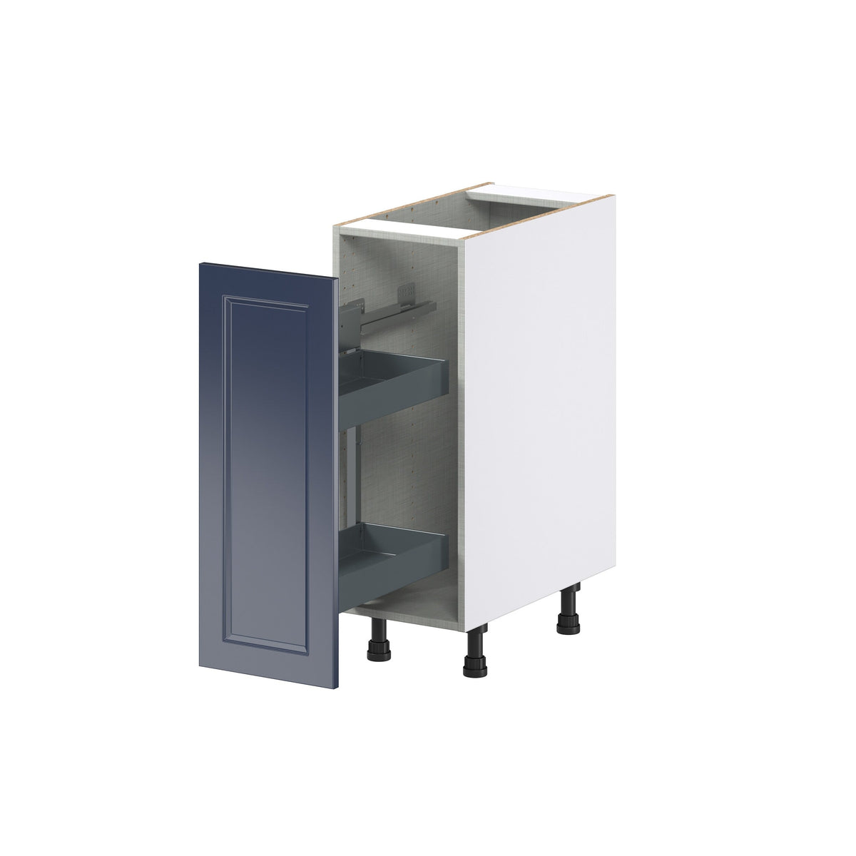 Hugo&Borg Lorette 12-in W x 34.5-in H x 25-in D Navy Blue 1-Drawer Pull-out Cabinet Base Fully Assembled Cabinet (Recessed Panel Style)