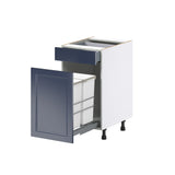 Hugo&Borg Lorette 18-in W x 34.5-in H x 24-in D Navy Blue 2-Drawers Pull-out Cabinet Base Fully Assembled Cabinet (Recessed Panel Style)