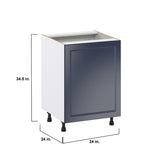 Hugo&Borg Lorette 24-in W x 34.5-in H x 24-in D Navy Blue Pull-out Cabinet Base Fully Assembled Cabinet (Recessed Panel Shaker Style)